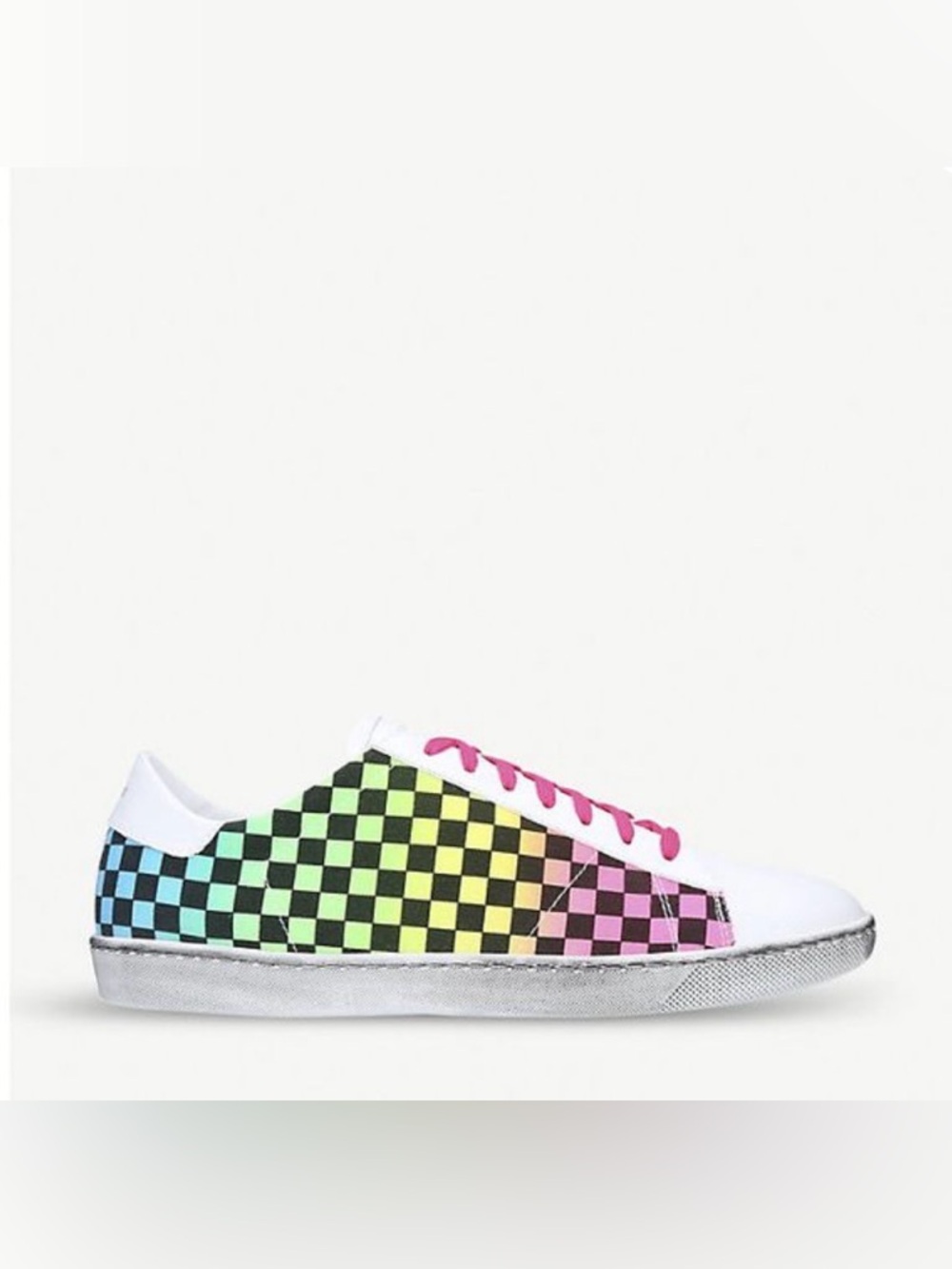 Amiri Viper Rainbow Checkered Leather Sneakers - Picture 2 of 6